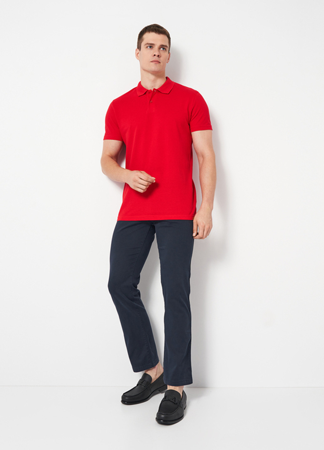 Красная футболка-поло для мужчин Sol's однотонная