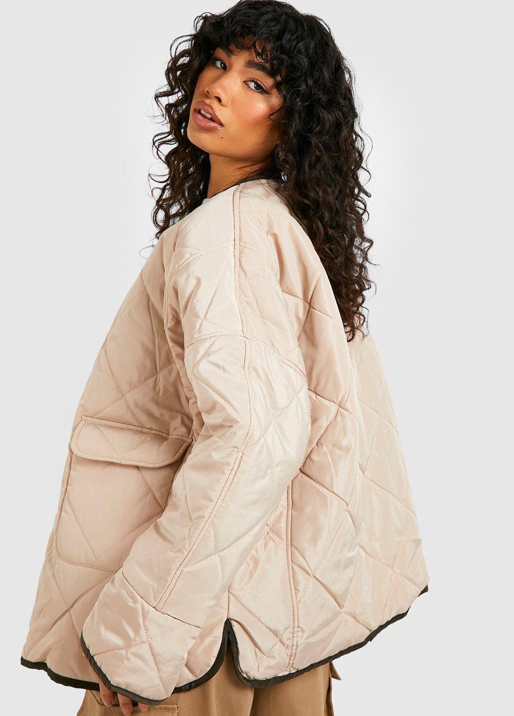 Бежевая демисезонная куртка Boohoo