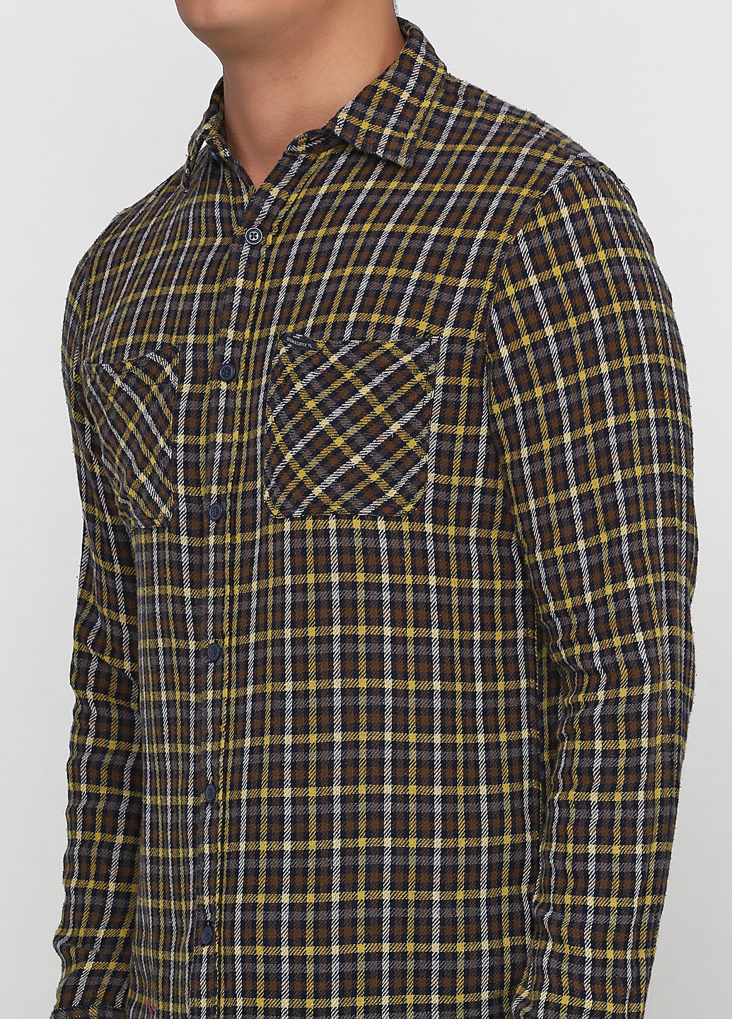 Коричневая кэжуал рубашка в полоску Ralph Lauren с длинным рукавом