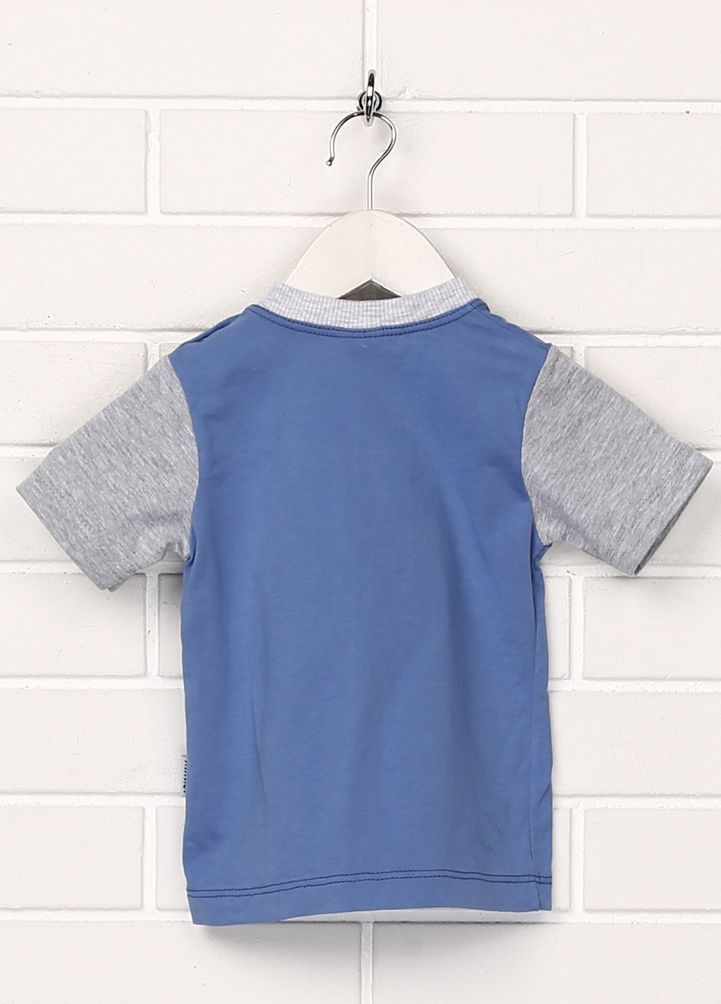 Светло-синяя летняя футболка с коротким рукавом MINISI