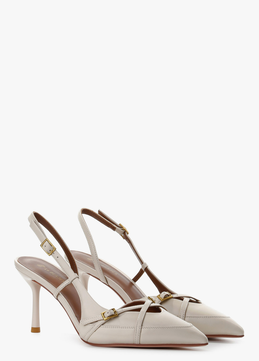 Le'BERDES Туфлі слінгбекі молочний з натуральна шкіра, україна — літо (370483606)