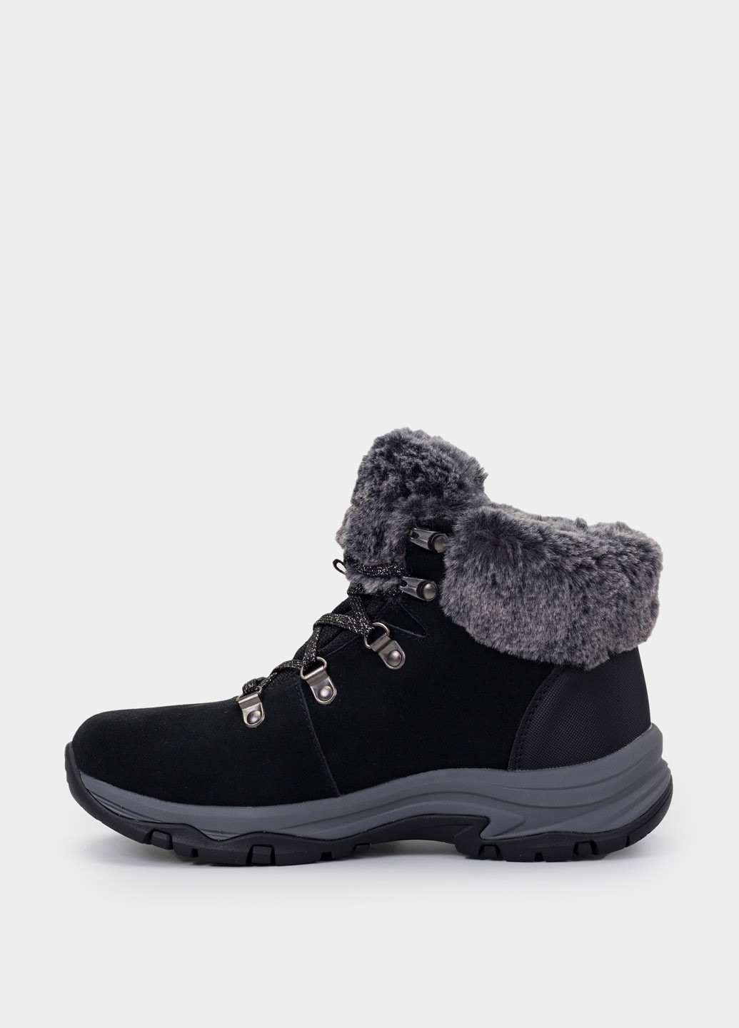 Зимние ботинки Skechers с мехом, с логотипом, с тиснением из натуральной замши