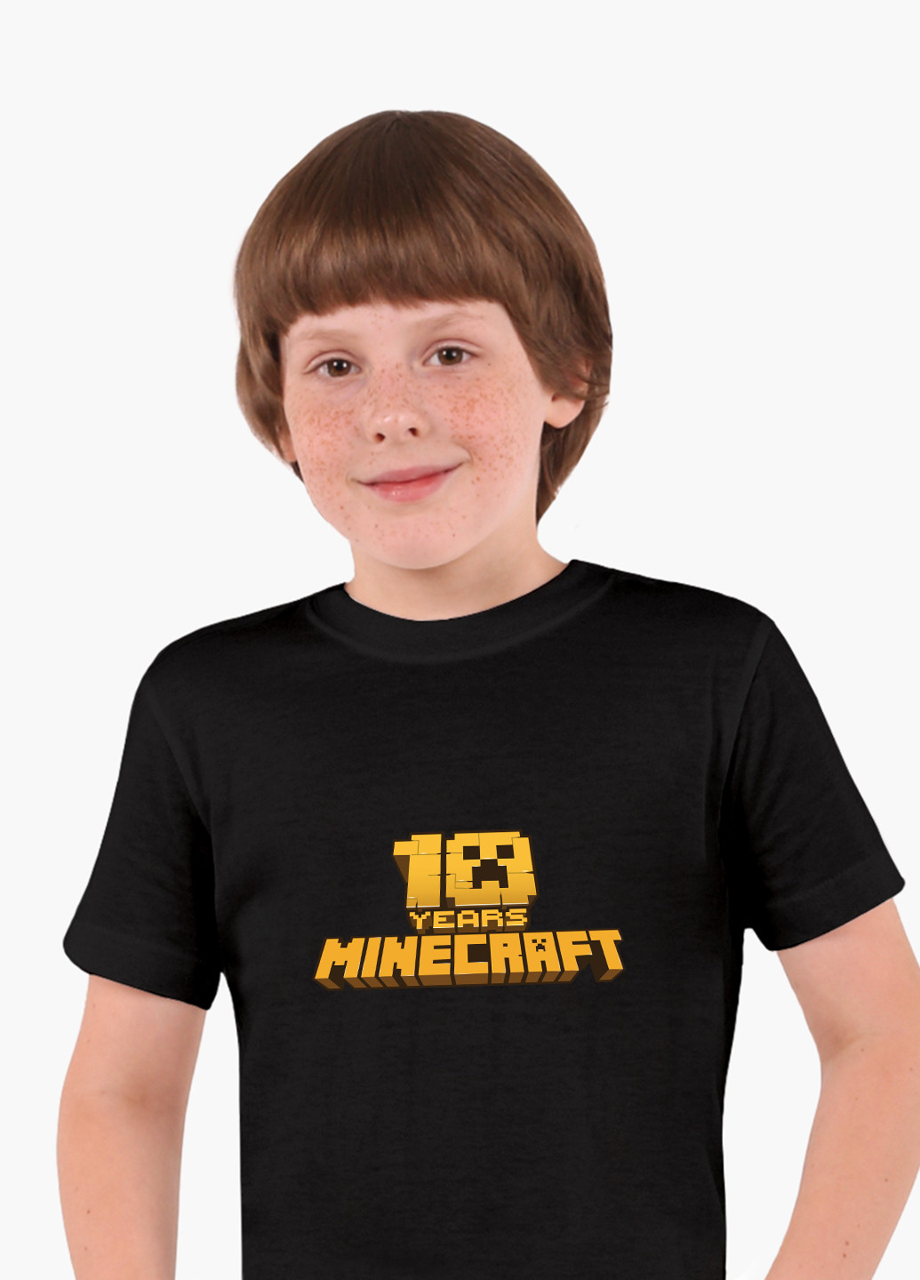 Черная демисезонная футболка детская майнкрафт (minecraft)(9224-1171) MobiPrint