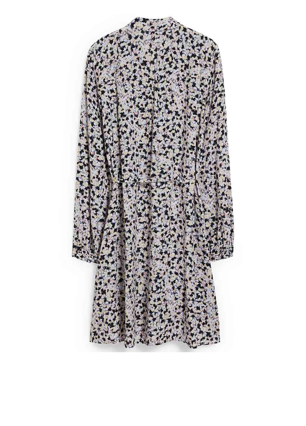 Чорна кежуал сукня кльош, сукня-сорочка C&A з квітковим принтом