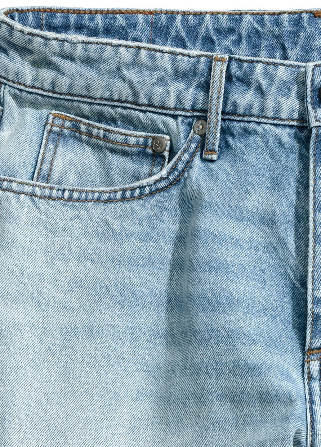 Шорты джинсовые H&M однотонные голубые джинсовые