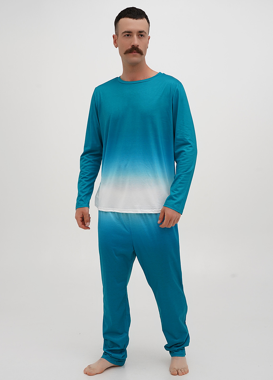 Морской волны демисезонный костюм (лонгслив, брюки) No Brand