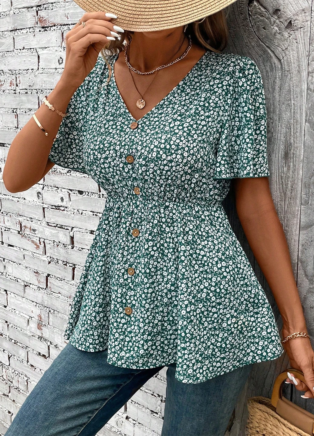 Зелёная блуза SHEIN