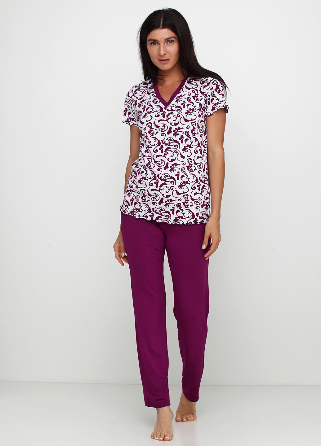 Фиолетовый демисезонный комплект (футболка, брюки) Fleri