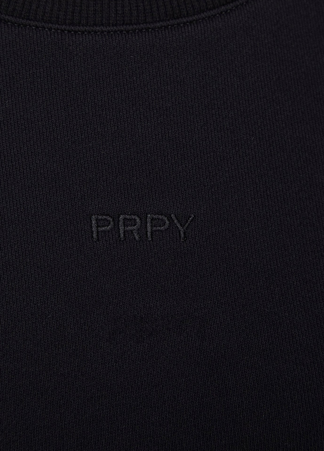 Свитшот PRPY - Свободный крой однотонный черный кэжуал хлопок - (293628063)