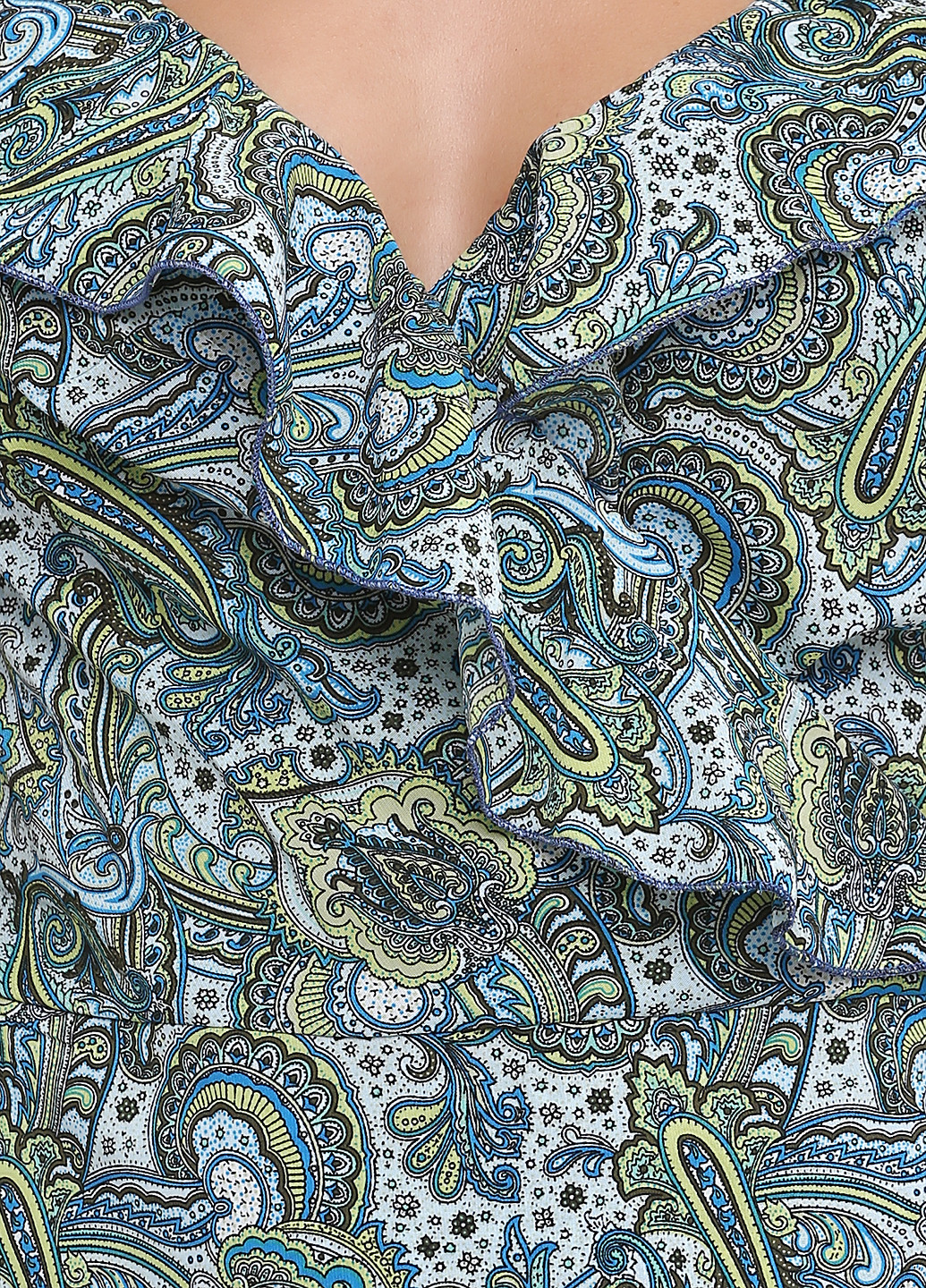 Голубое кэжуал платье на запах Gator с абстрактным узором