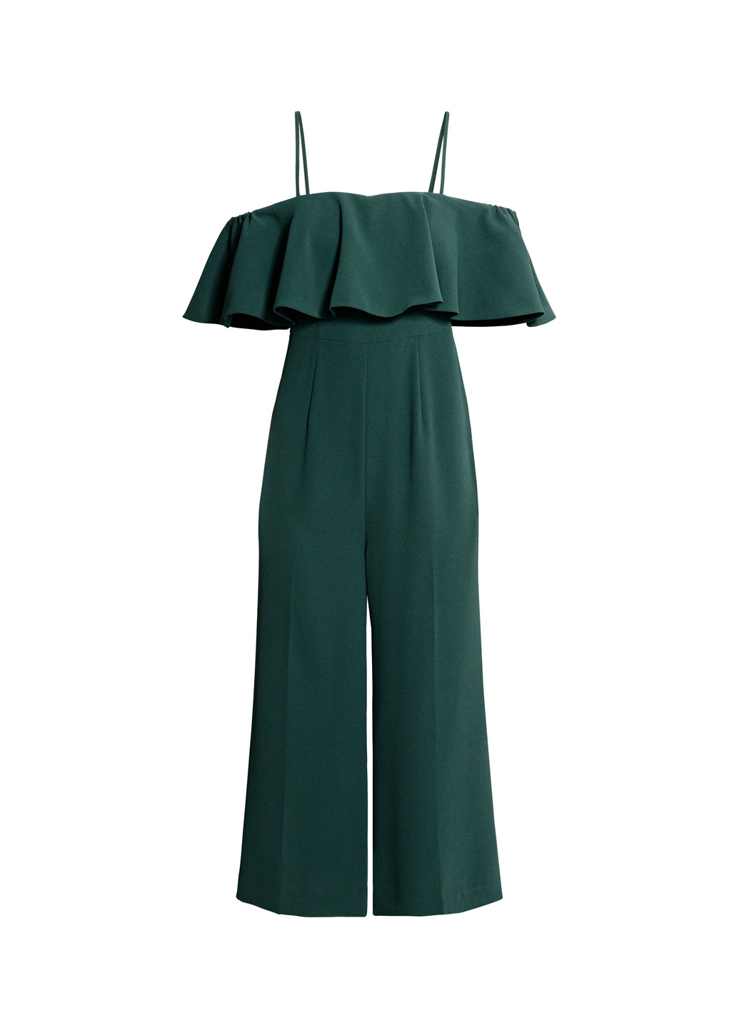 Комбинезон H&M комбинезон-брюки темно-зелёный кэжуал полиэстер