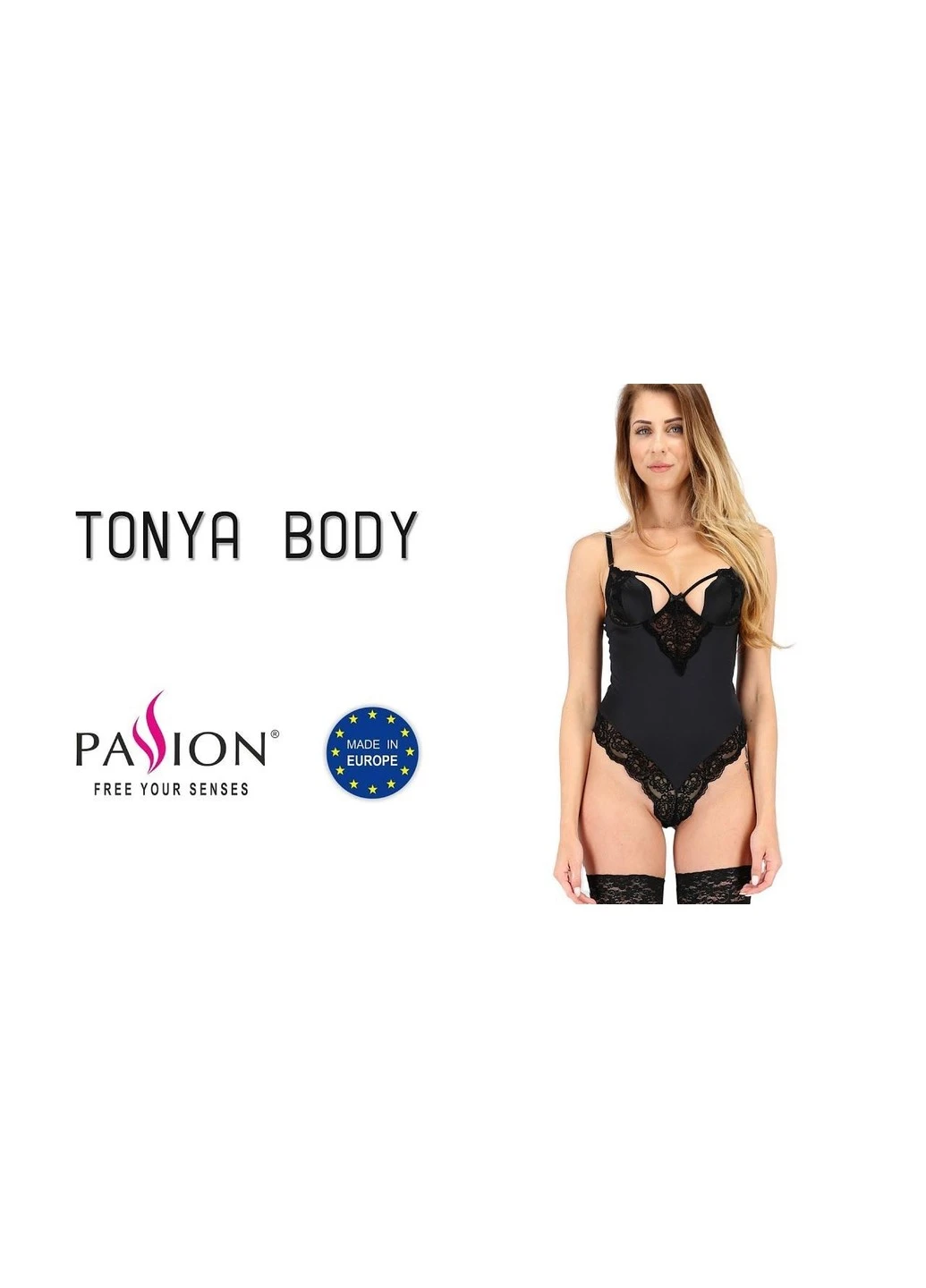 Боді TONYA BODY black XXL/XXXL - Exclusive Passion (255457826)