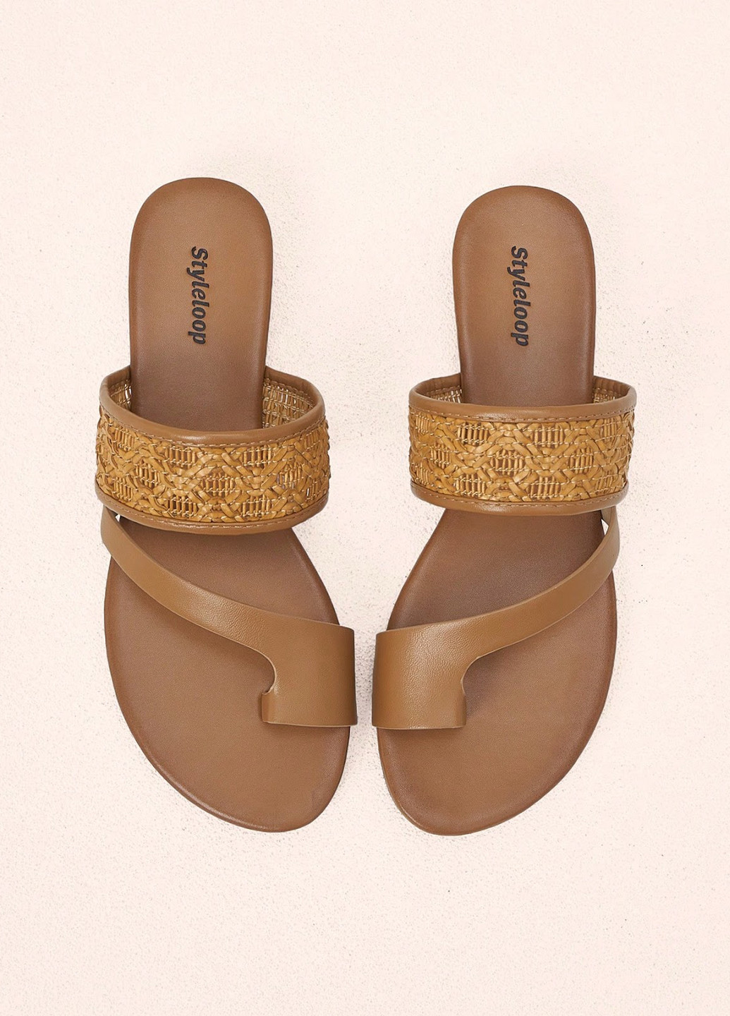 Коричневые кэжуал шлепанцы SHEIN плетение