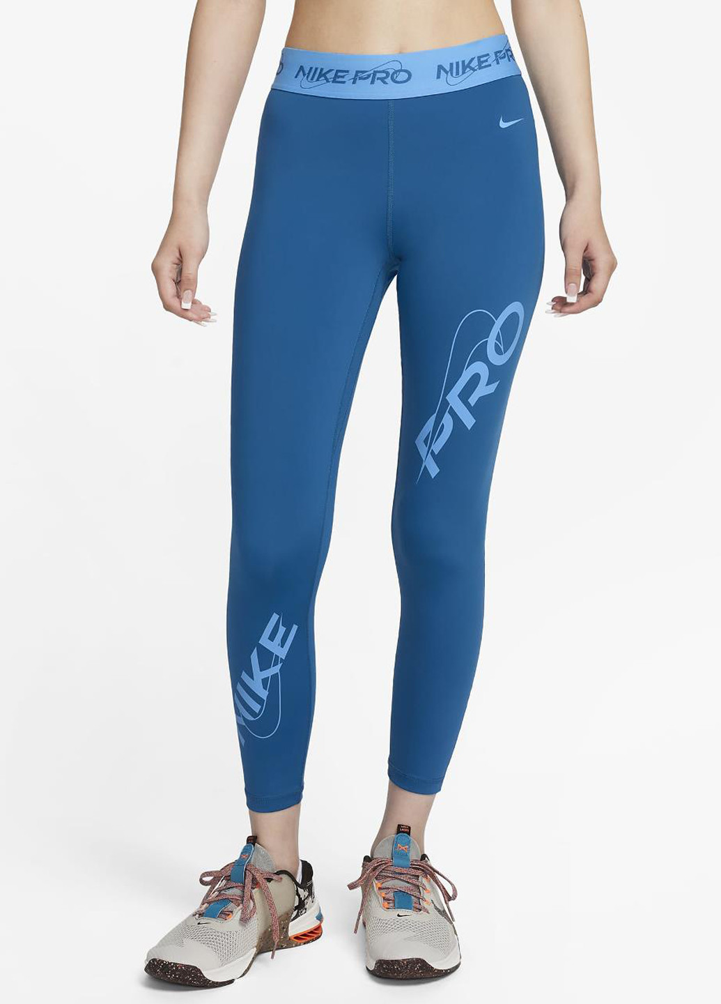 Синие демисезонные леггинсы fb5488-457 Nike