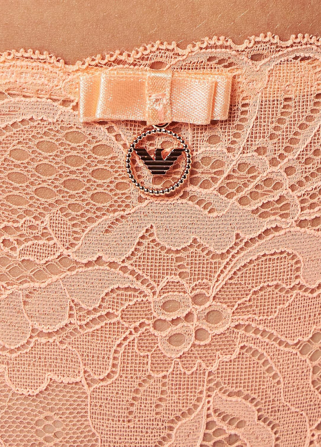 Персиковий демісезонний комплект (бюстгальтер, трусики) Emporio Armani