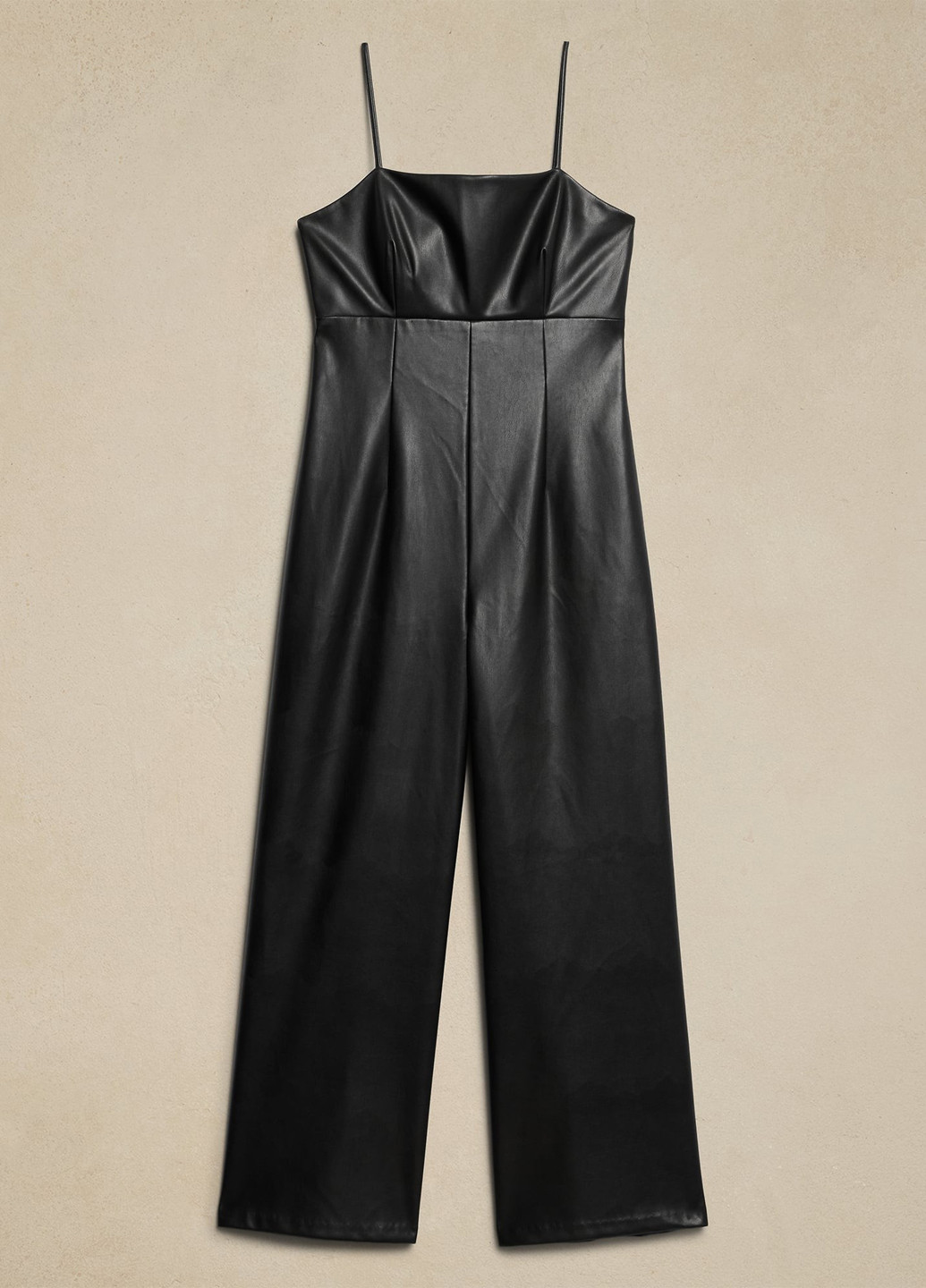 Комбінезон Banana Republic комбінезон-брюки однотонний чорний кежуал поліуретан, штучна шкіра