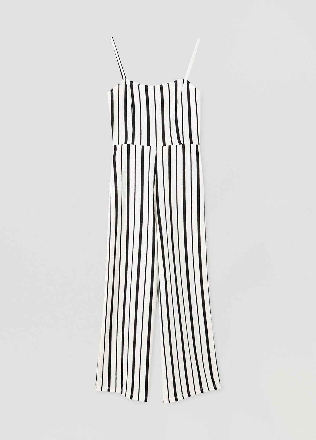 Комбінезон Pull & Bear комбінезон-брюки смужка чорно-білий кежуал поліестер