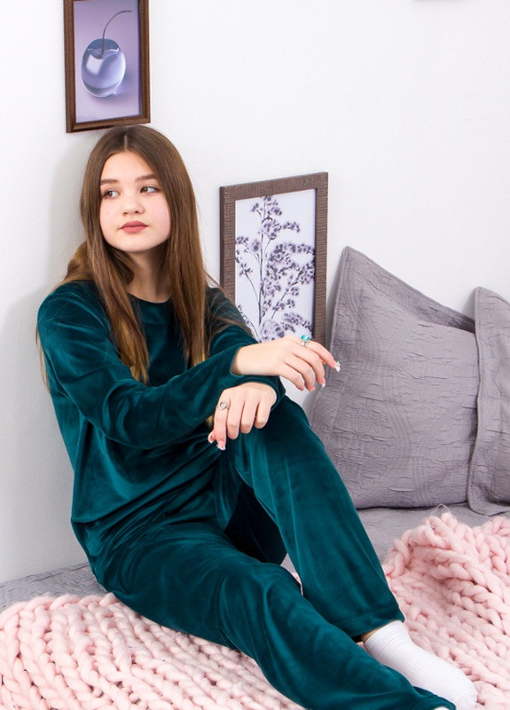 Изумрудная зимняя пижама девочки (подростковая) (p-9047) Носи своє