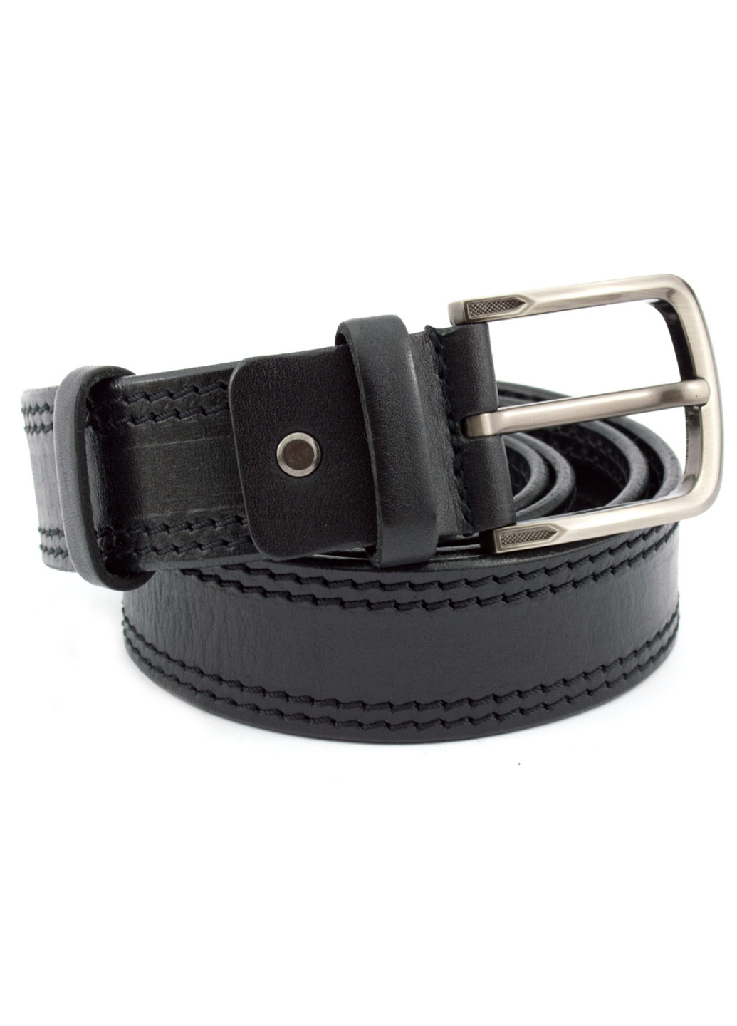 Ремень мужской кожаный под джинсы черный KB-40-02 (120 см) King's Belt (204850354)