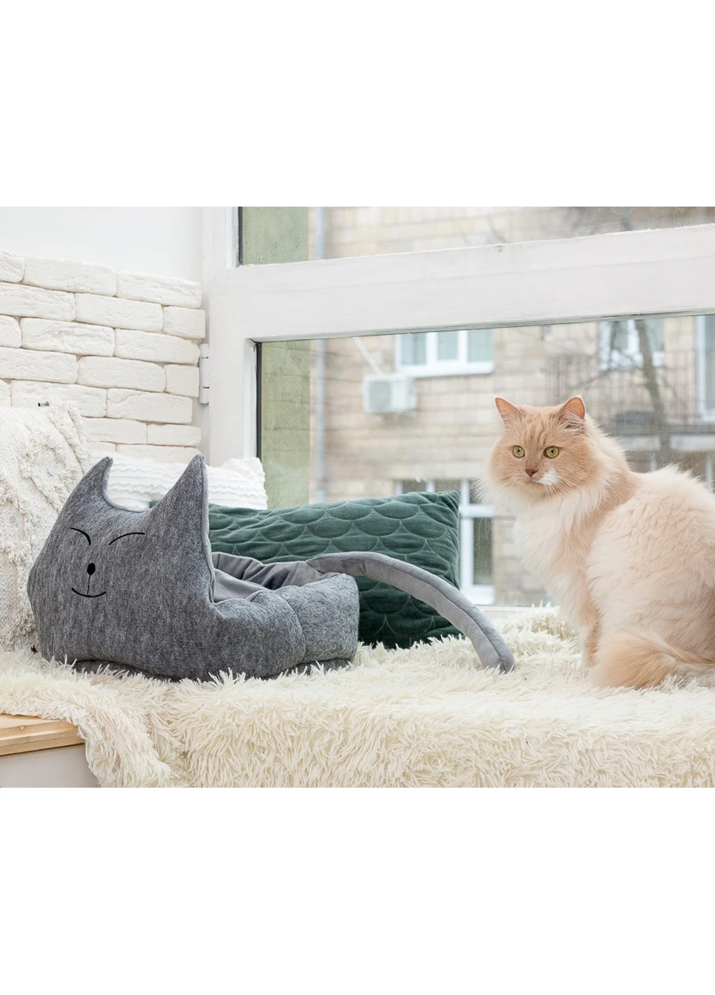 Лежак для животных Котэ с подушкой 15х38х38 см Digital Wool (213367502)