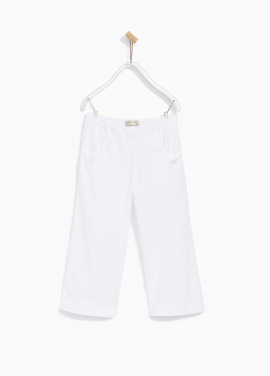 Белые кэжуал демисезонные со средней талией брюки Zara