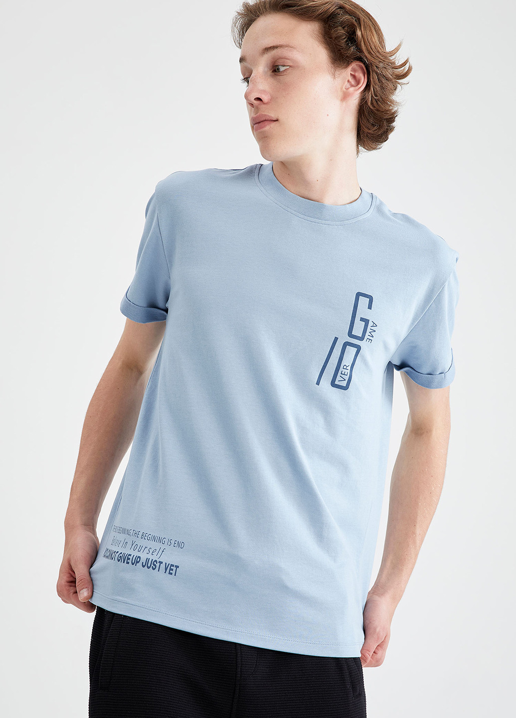 Голубая футболка DeFacto