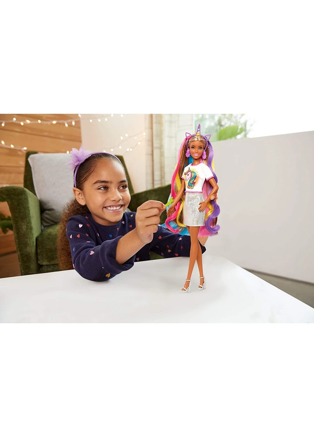 Кукла Barbie Fantasy Hair Doll, Brunette Барби Фантазийные образы Русалка и Единорог (GHN05) Mattel (255665412)