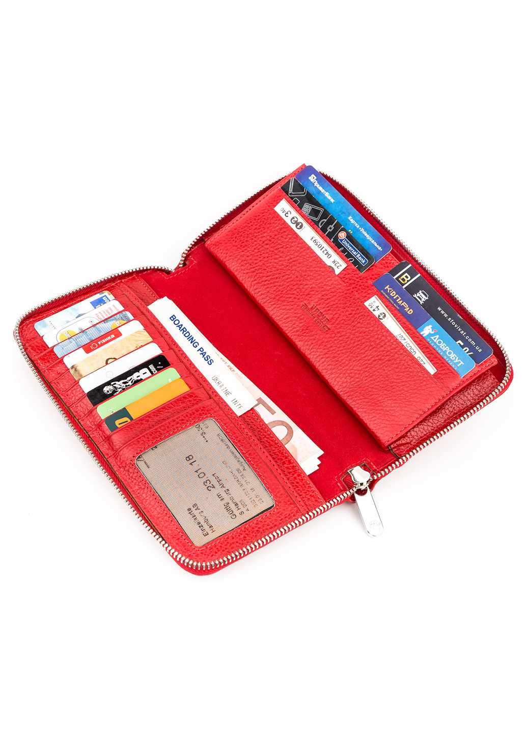 Женский кожаный кошелек-клатч 20х11 см Karya (252133340)