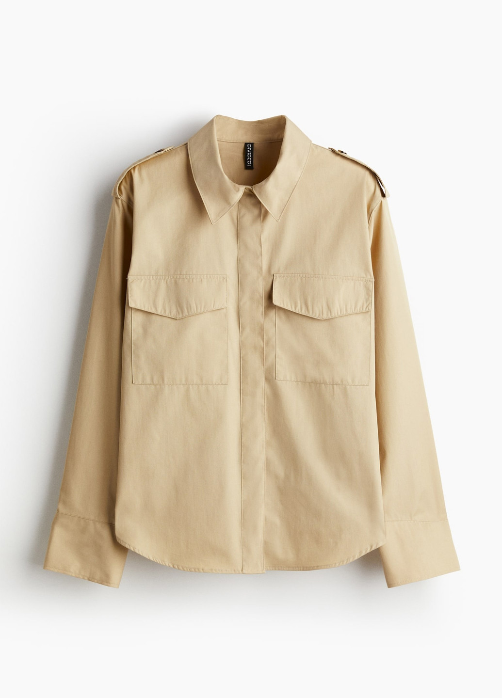 Бежевая кэжуал рубашка однотонная H&M