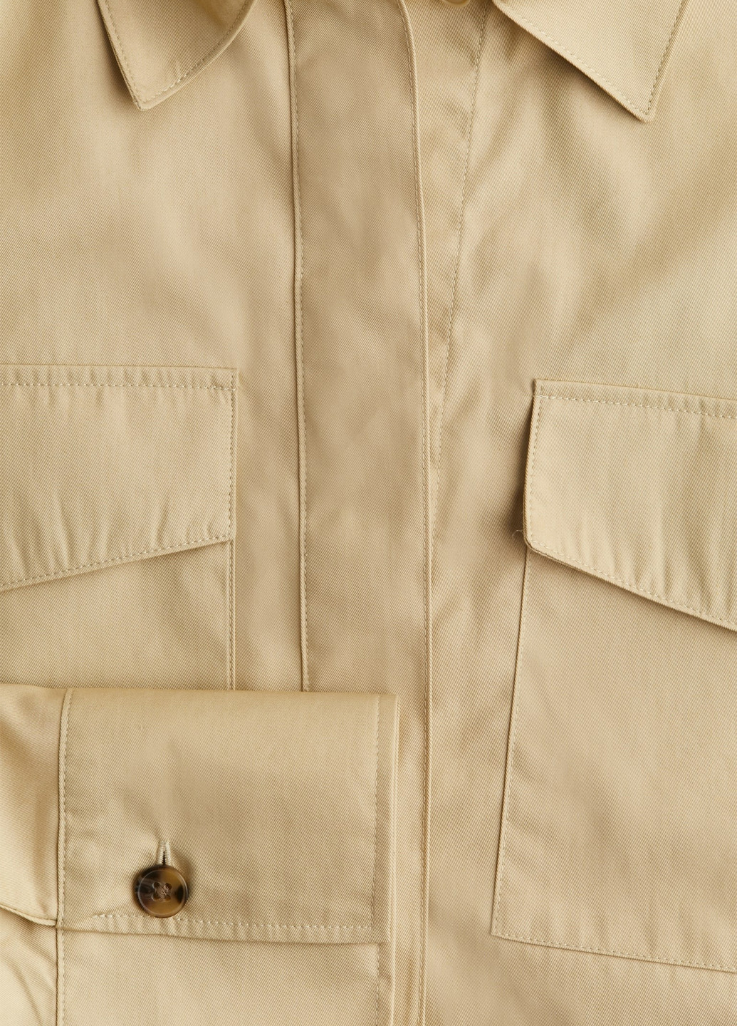 Бежевая кэжуал рубашка однотонная H&M