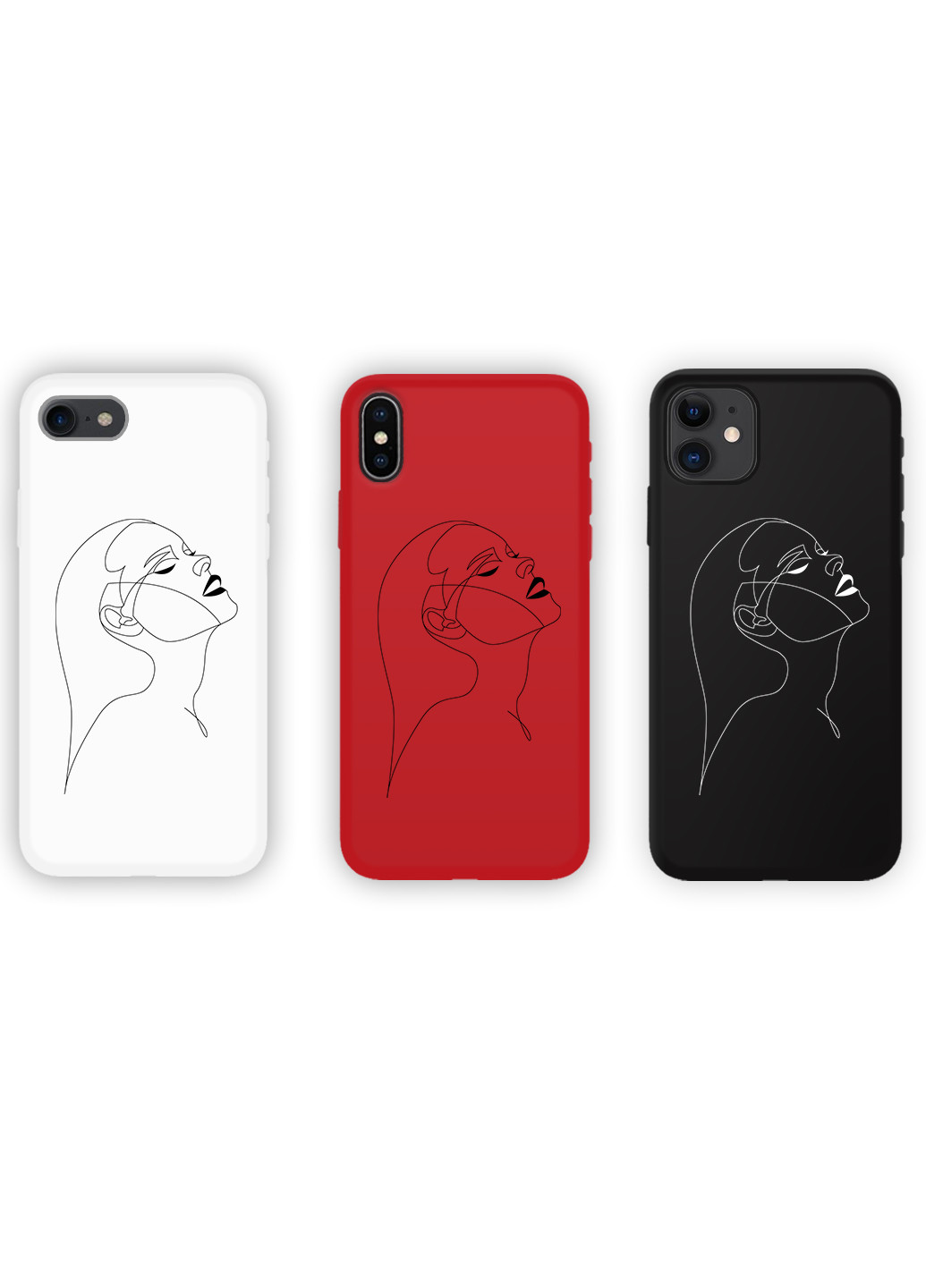 Чехол силиконовый Apple Iphone 8 plus Контурный минимализм (Contour minimalism) (6154-1788) MobiPrint (219777526)
