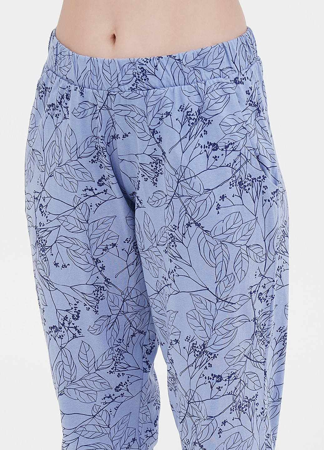Синяя всесезон пижама (лонгслив, брюки ) лонгслив + брюки Esmara