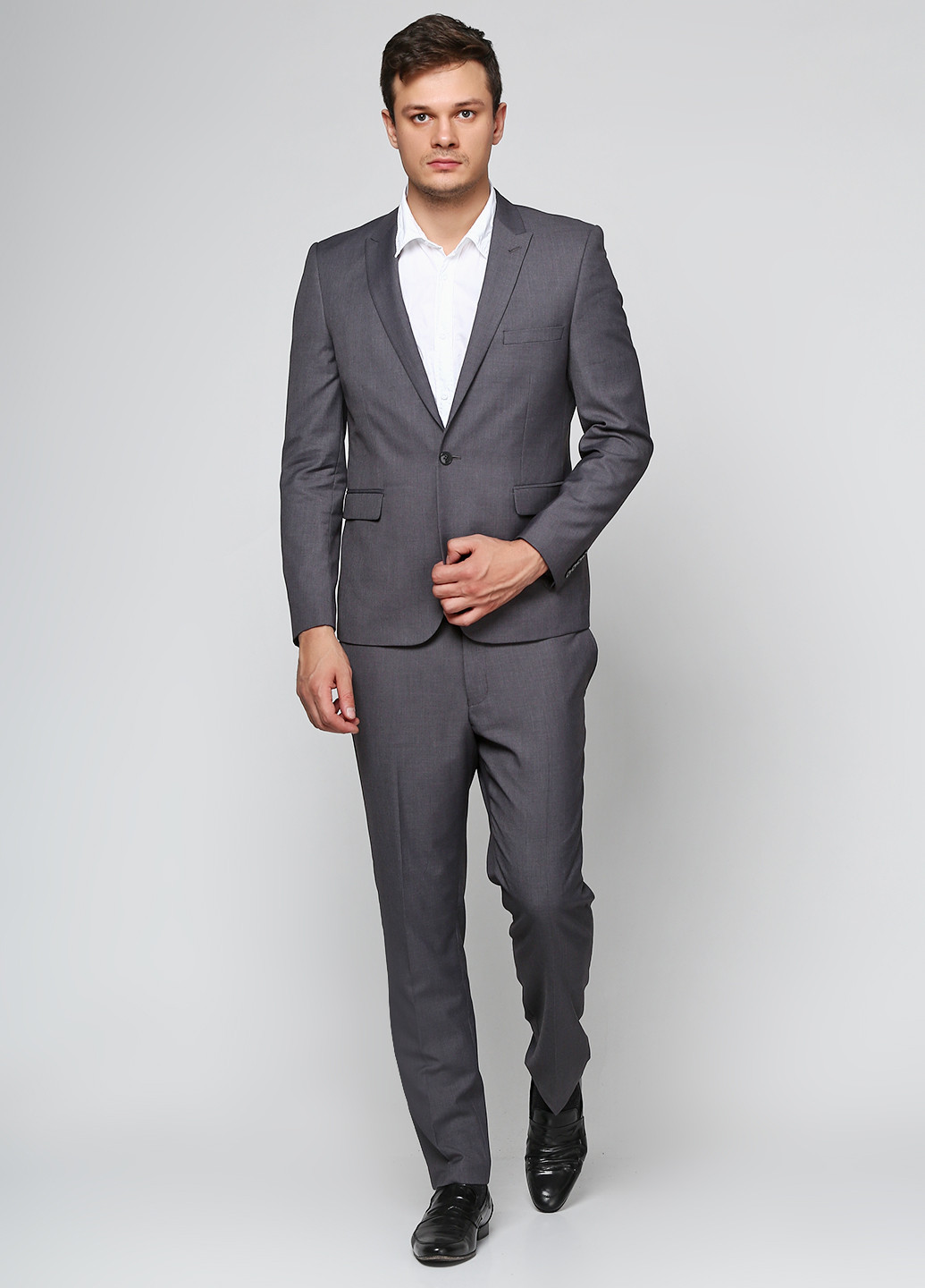 Серый демисезонный костюм (пиджак, брюки) брючный Burton Menswear London