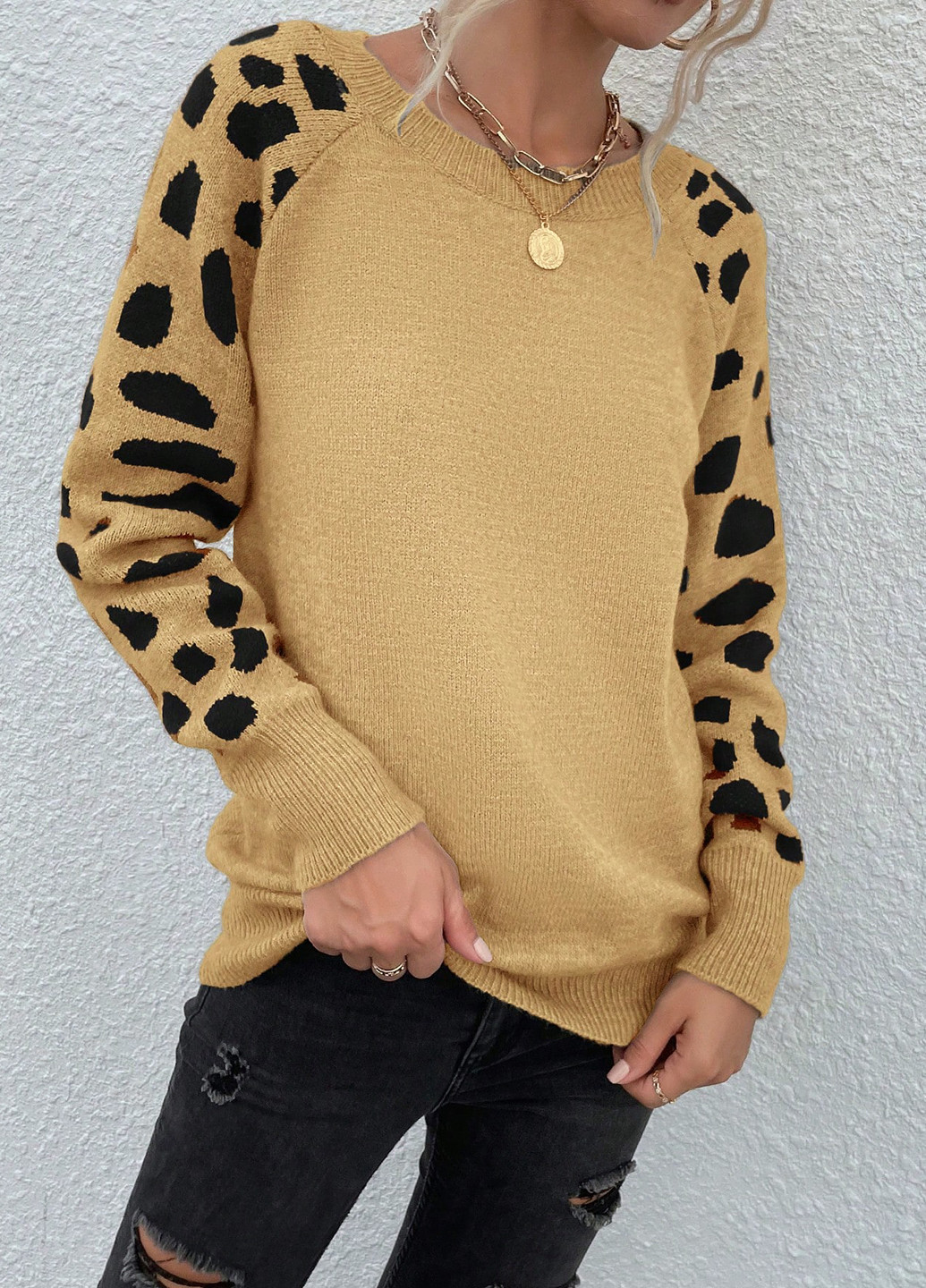 Горчичный демисезонный джемпер джемпер SHEIN