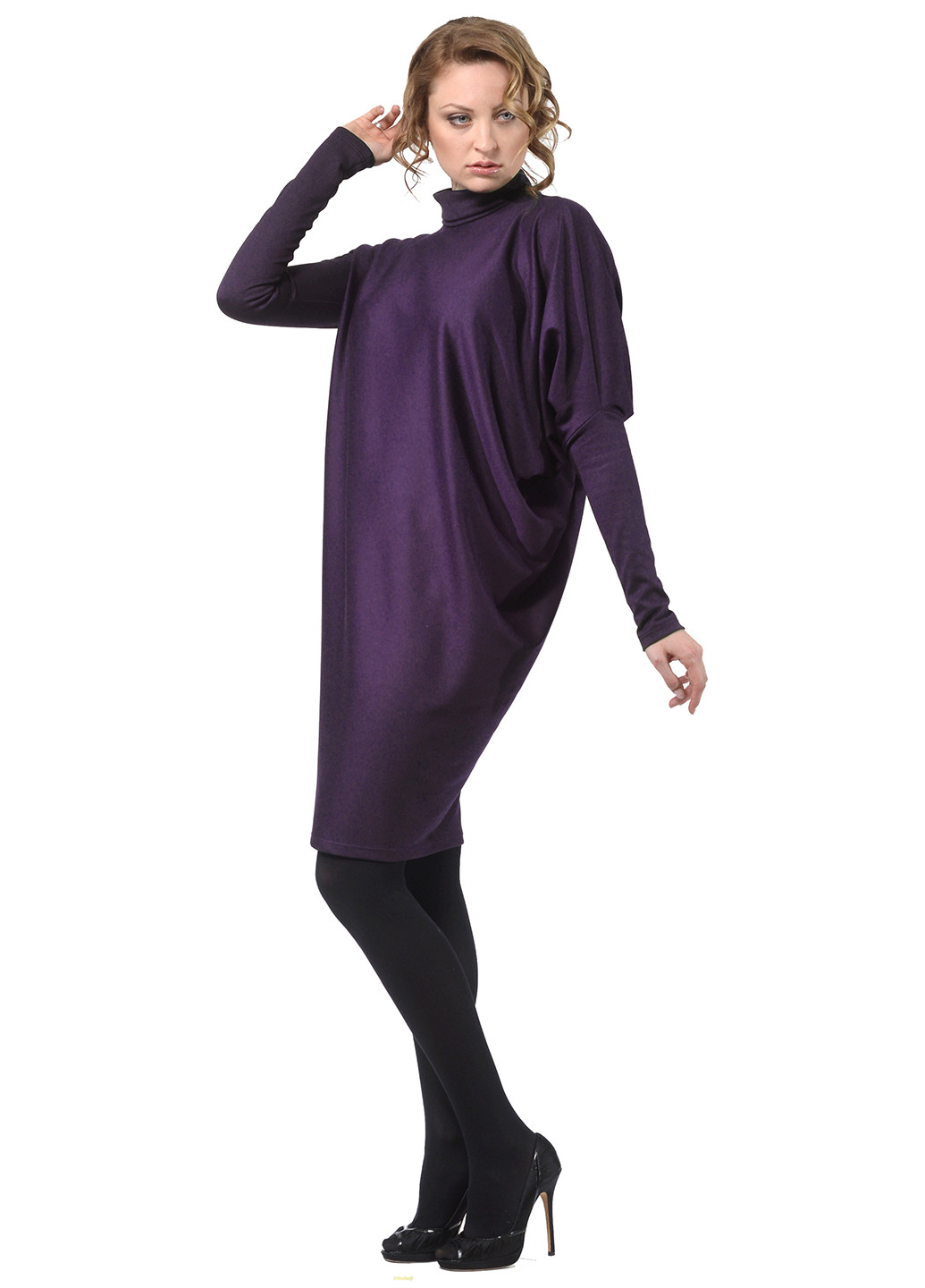 Фіолетова кежуал сукня сукня светр, оверсайз Lada Lucci однотонна