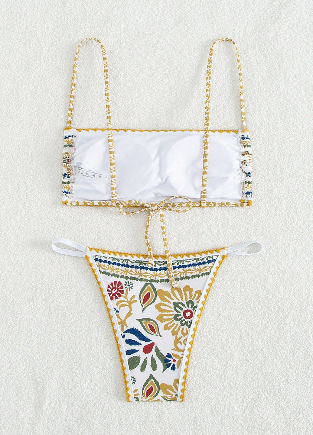 Білий літній купальник (ліф, трусики) бікіні, роздільний SHEIN