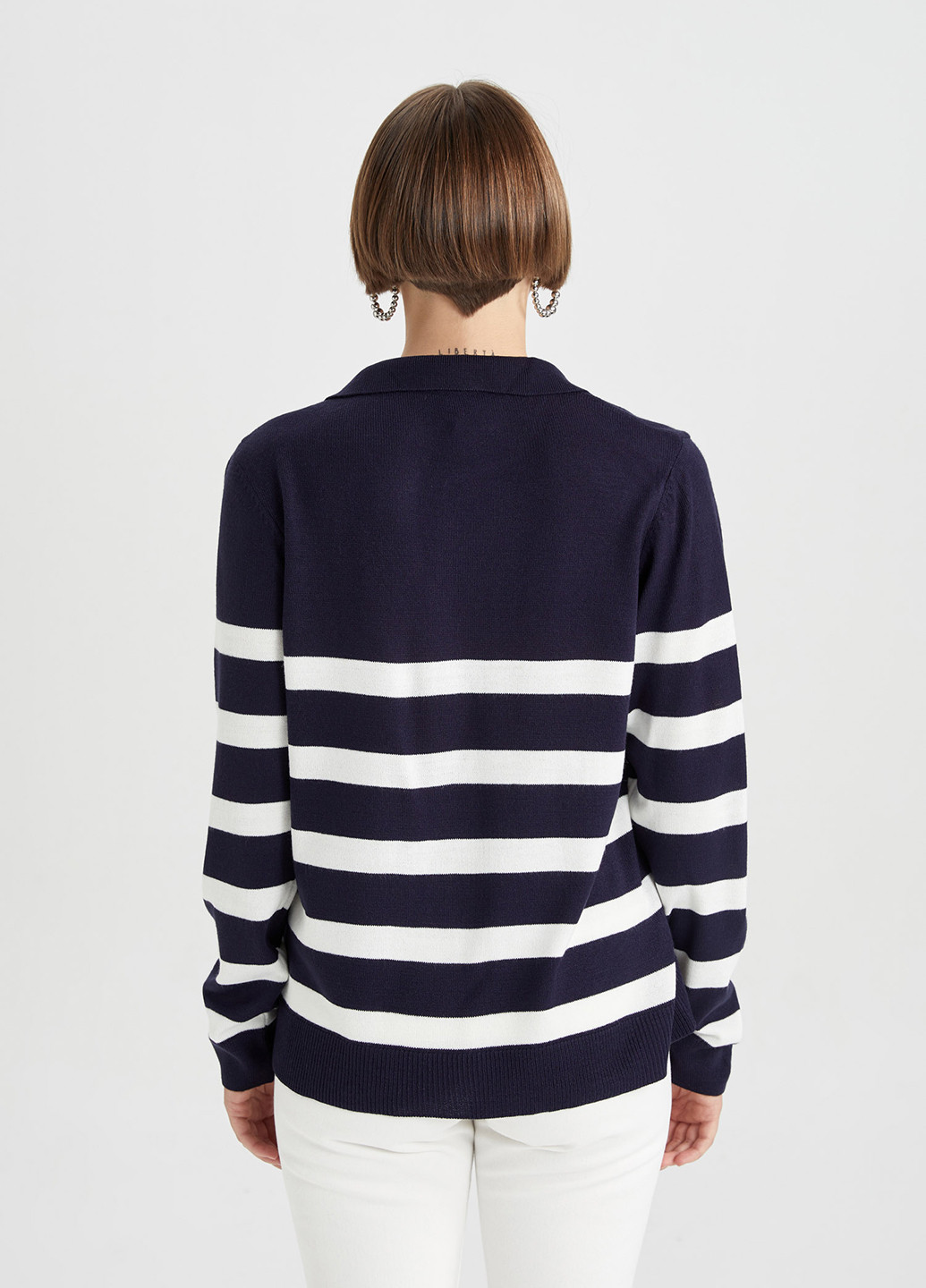 Темно-синий демисезонный свитер пуловер DeFacto