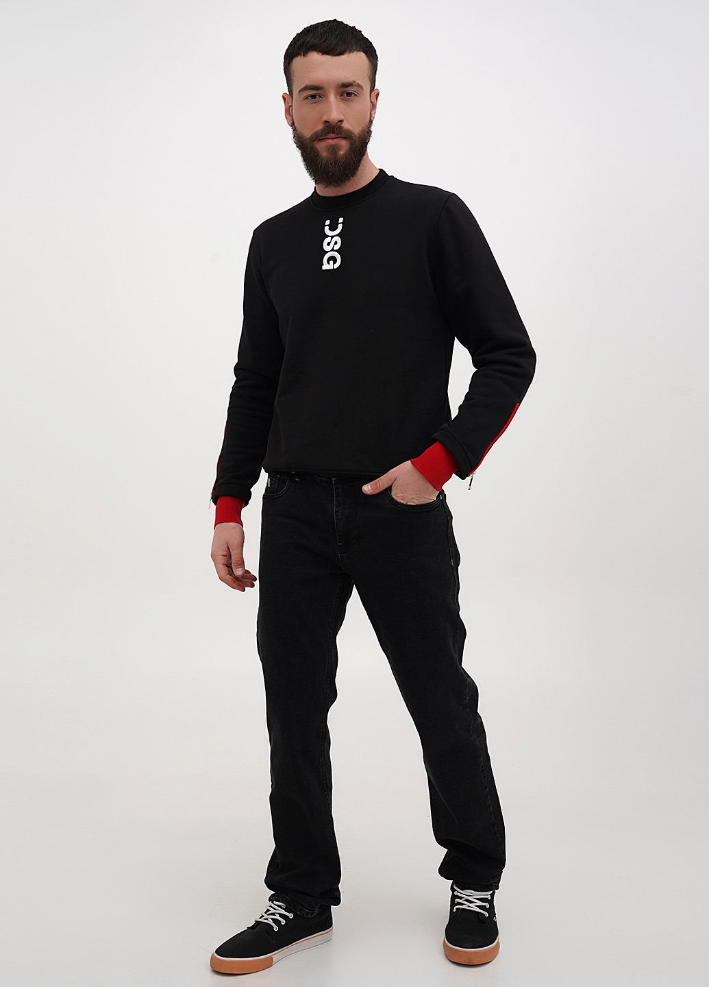 Черные демисезонные прямые джинсы Alberto