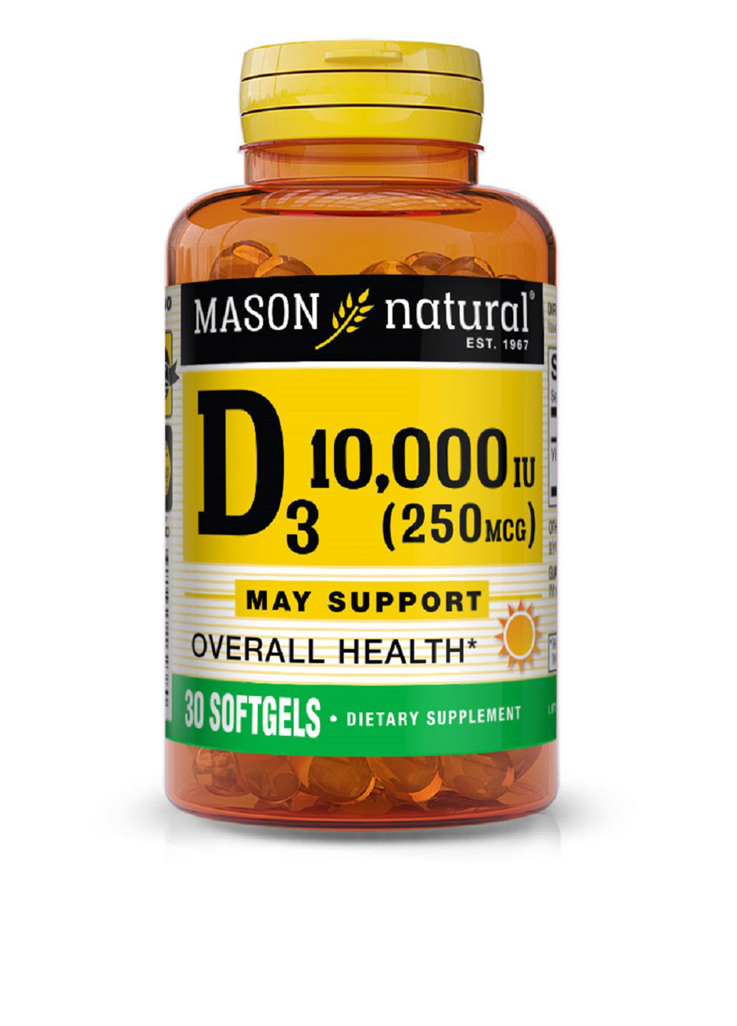 Витамин D3 10000 МЕ (30 капс.) Mason Natural (251206432)