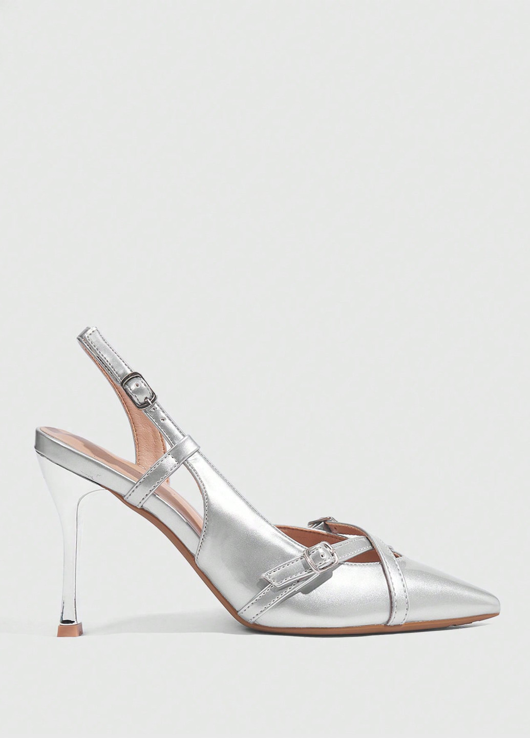 SHEIN Туфлі слінгбекі срібний з штучна шкіра, китай — демісезон (347152697)