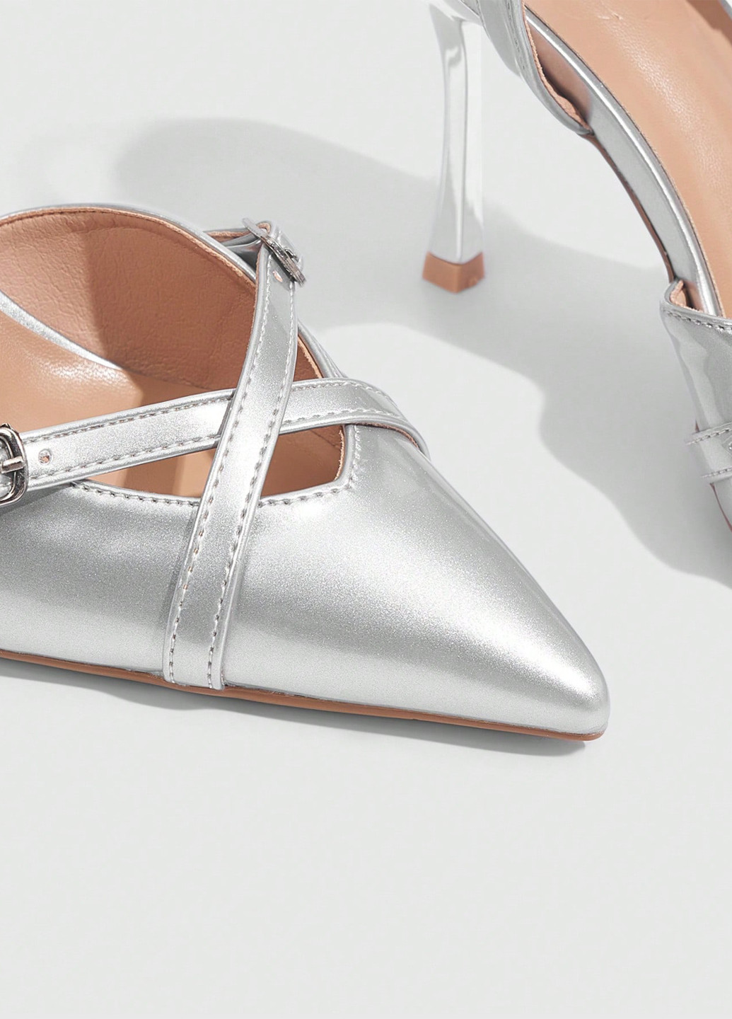 SHEIN Туфлі слінгбекі срібний з штучна шкіра, китай — демісезон (347152697)