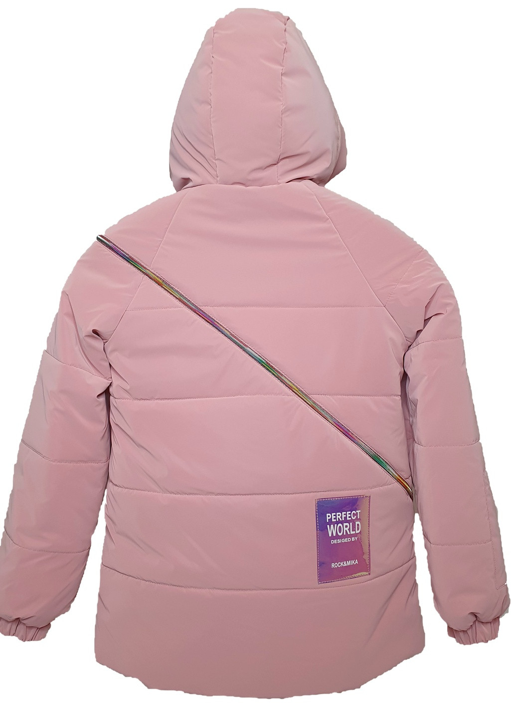 Пудровая демисезонная куртка No Brand Змейка Ж