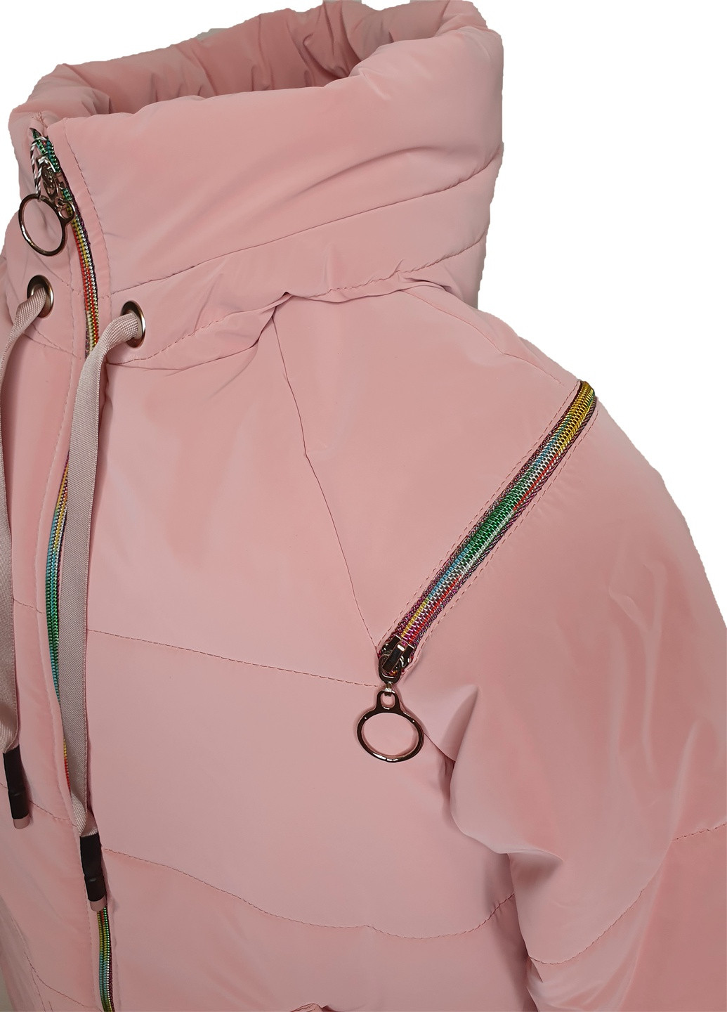 Пудровая демисезонная куртка No Brand Змейка Ж