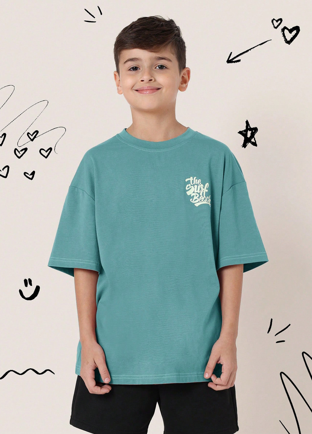 Бирюзовая летняя футболка SHEIN