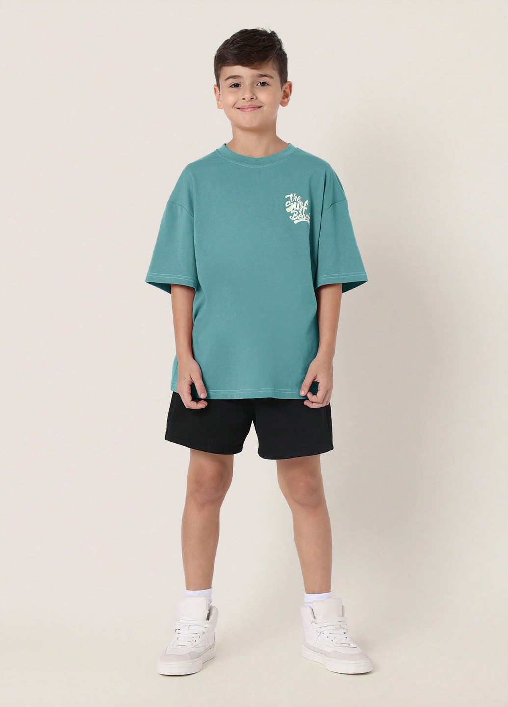 Бирюзовая летняя футболка SHEIN