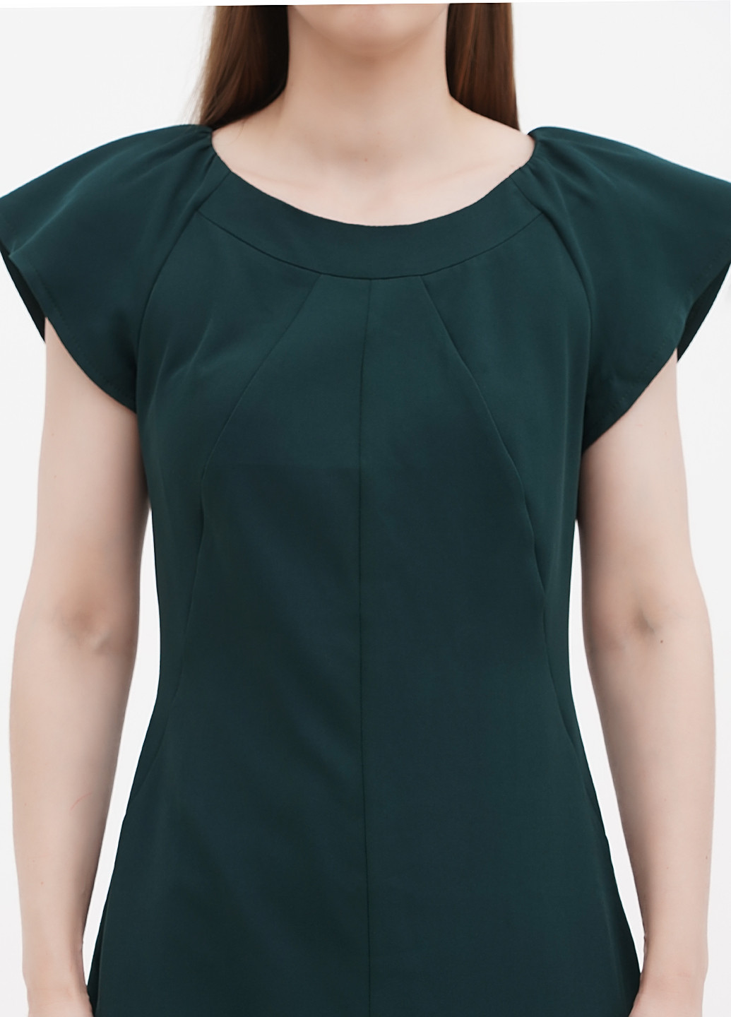 Темно-зеленое кэжуал платье футляр Victoria Loks однотонное
