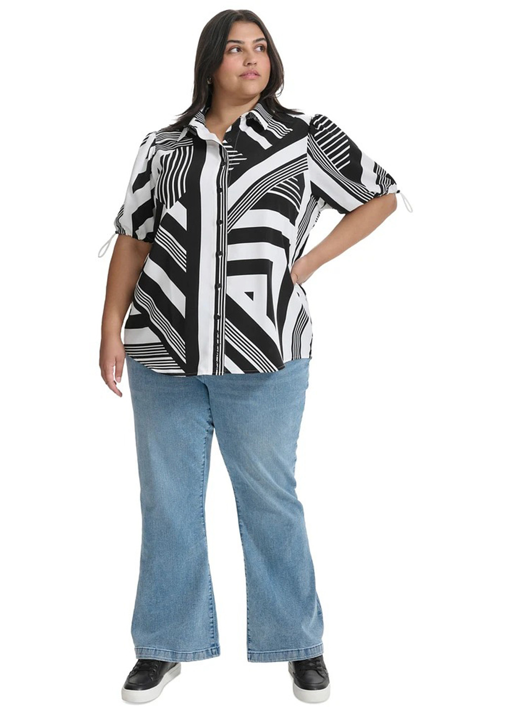 Чёрно-белую блузка Karl Lagerfeld