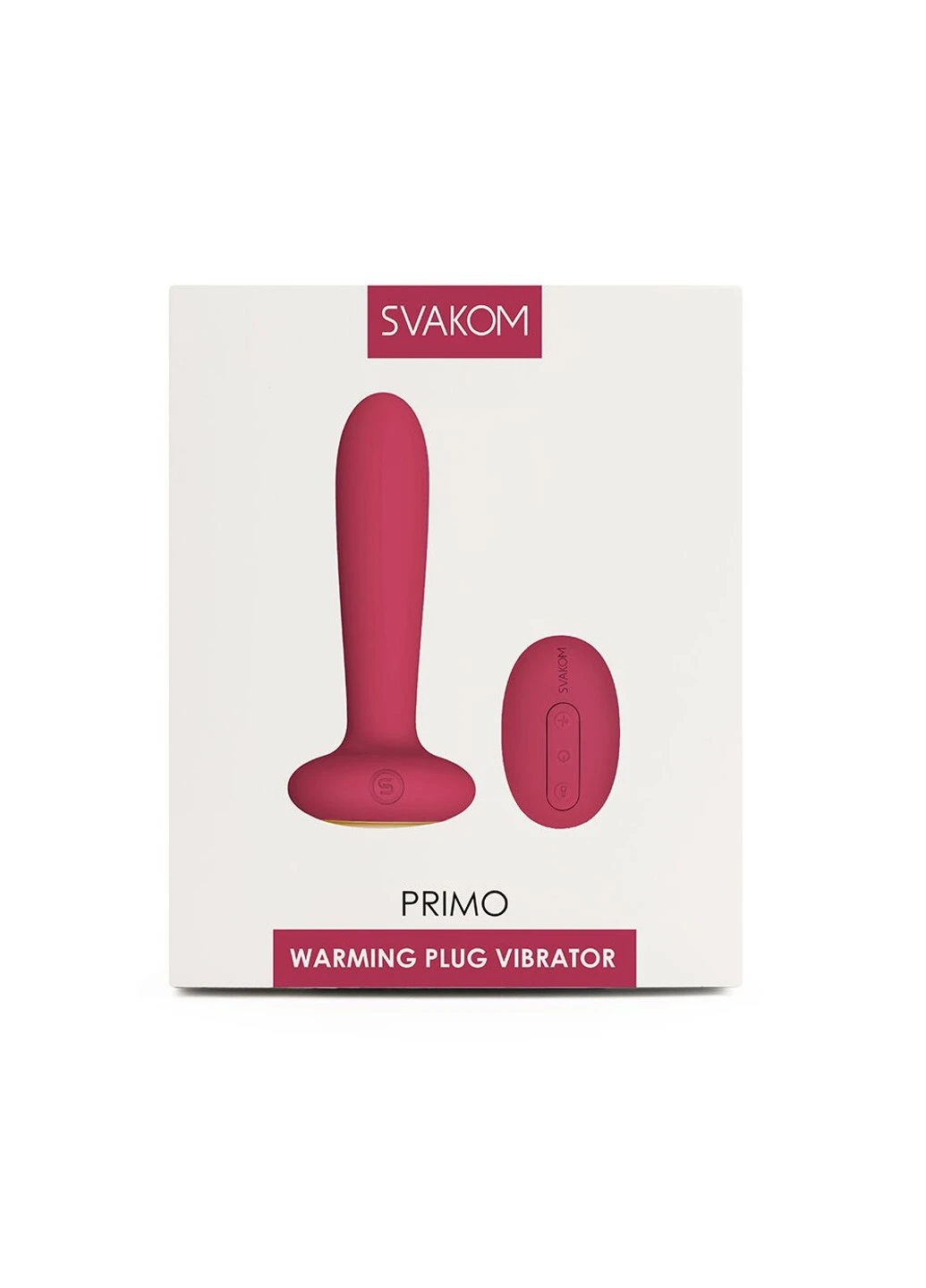 Анальная пробка с вибрацией и подогревом, пульт ДУ Primo Wine Red Svakom (254953846)