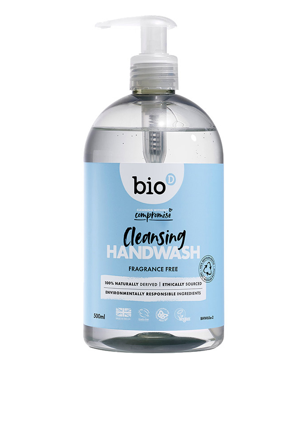 Рідке мило, що дезінфікує Sanitising Hand Wash Fragrance Free, без запаху, 500 мл Bio-D (286165413)