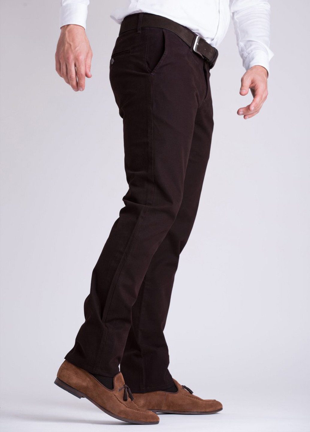 Темно-коричневые кэжуал демисезонные прямые брюки Trend Collection